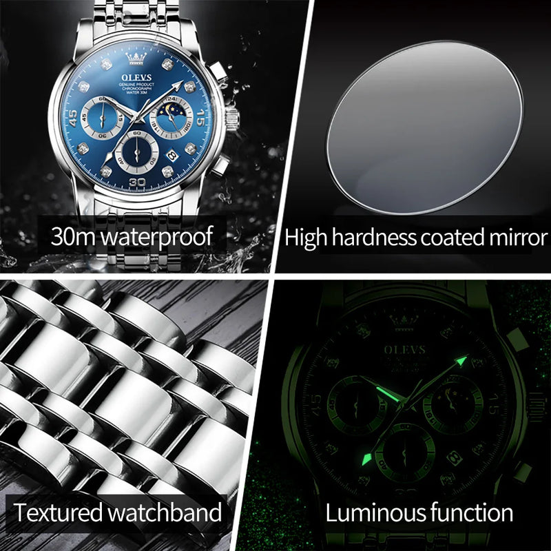 Men's Luxury Waterproof Steel Watch