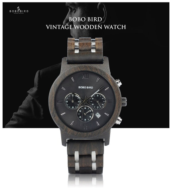 Men's Dark Wood Timepiece