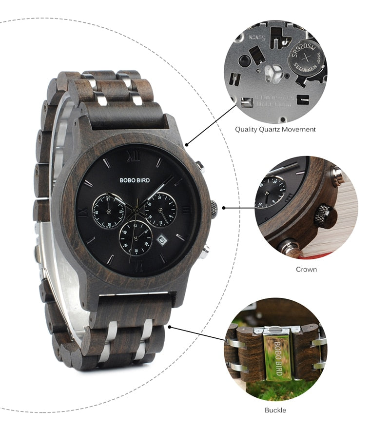 Men's Dark Wood Timepiece