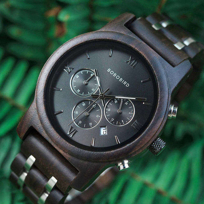 Men's Dark Wood Timepiece