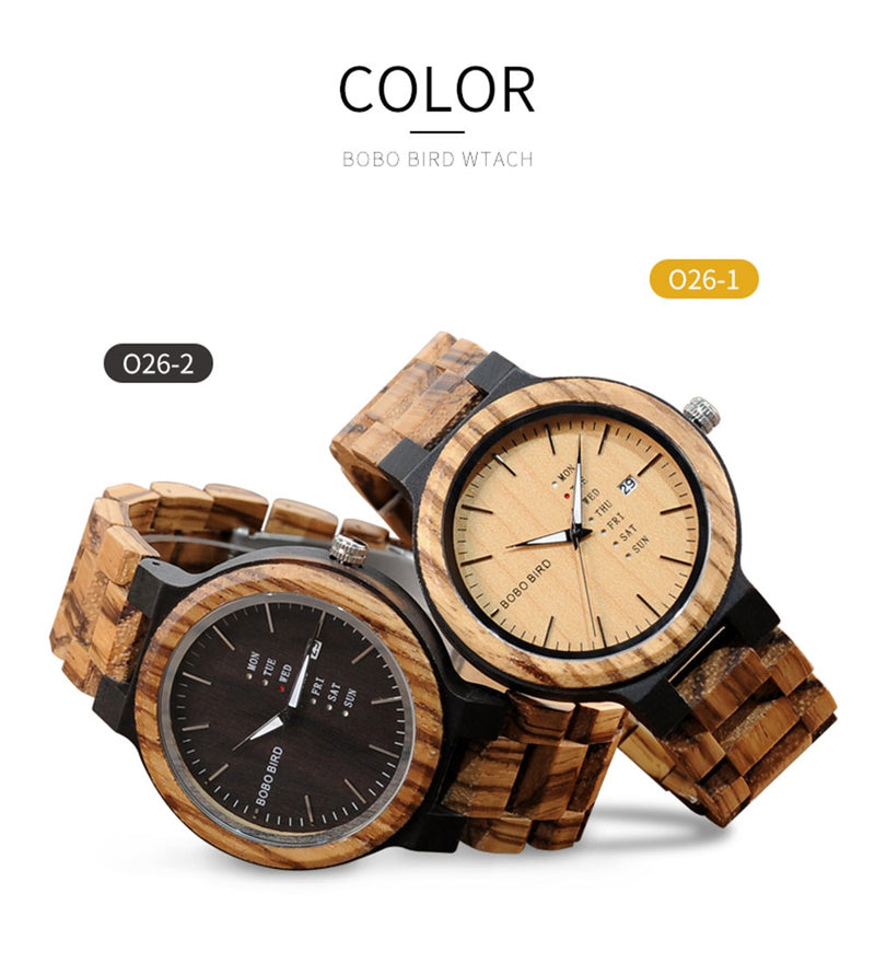 Men's Elegant Light Wood Watch