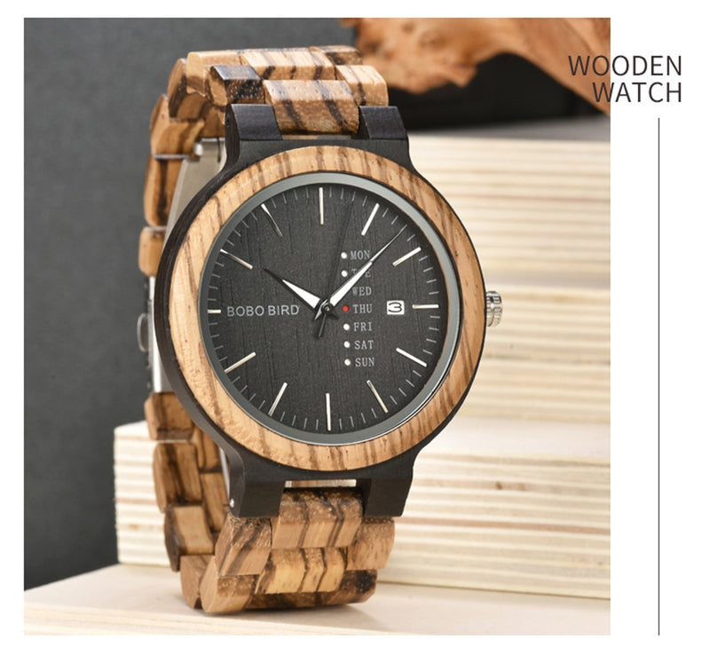 Men's Elegant Light Wood Watch