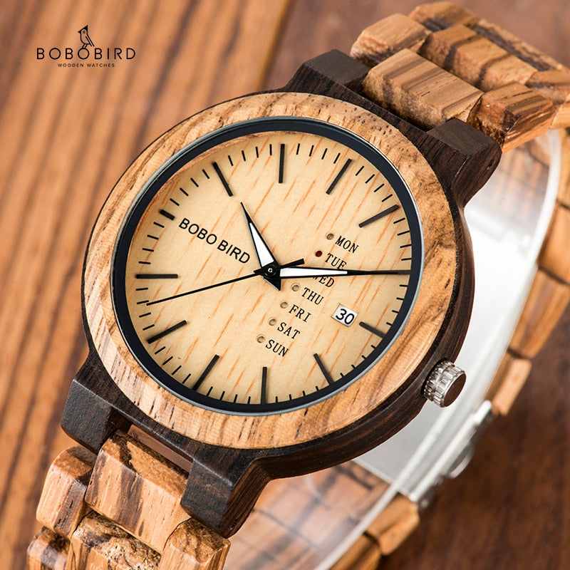 Men's Elegant Light Wood Watch