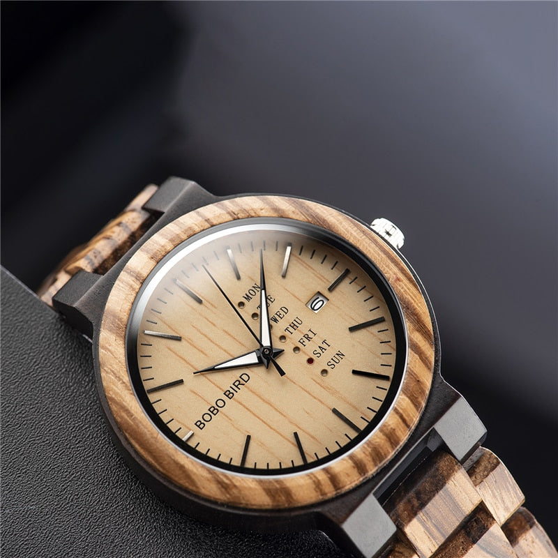 Men's Elegant Light Wood Watch